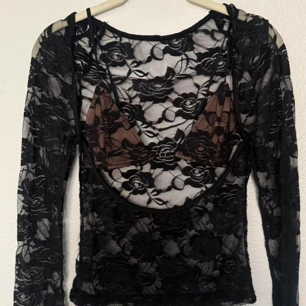 Tiger Mist christy long sleeve lace top
